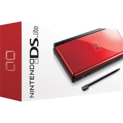 NDS: CONSOLE - DS LITE - CRIMSON/BLACK - NO CHARGER OR STYLES (USED)